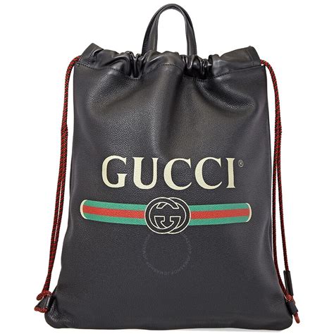 gucci print medium drawstring backpack